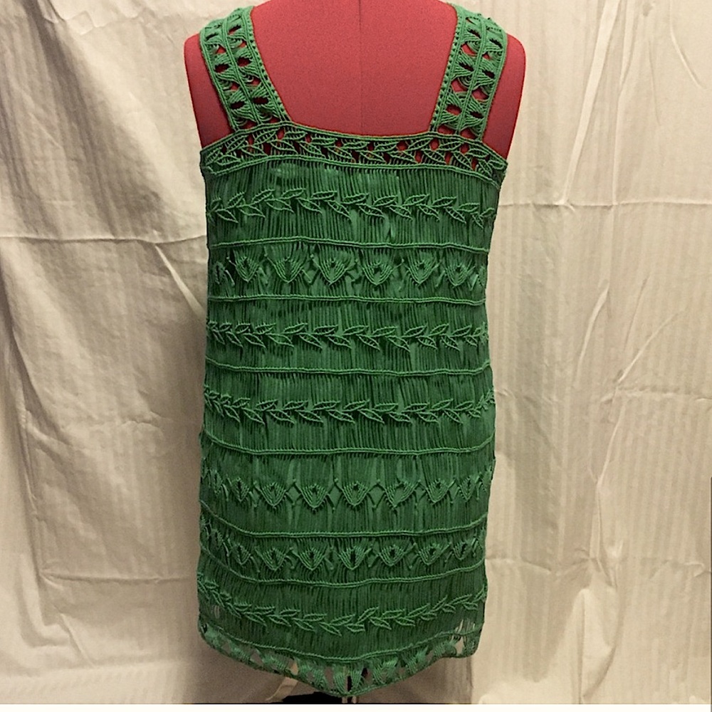 SALE NWOT DIANE FURSTENBERG LIZA MACRAME CROCHET DRESS in Emerald Green - Picture 9 of 10